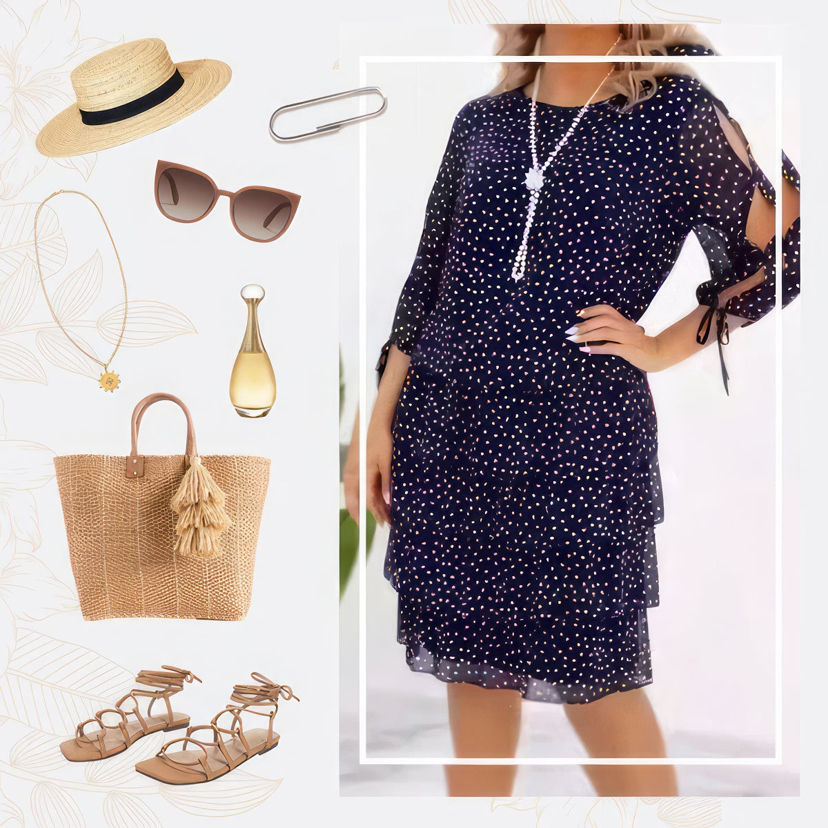 Clara | Vestido Casual Con Estampado Y Capas