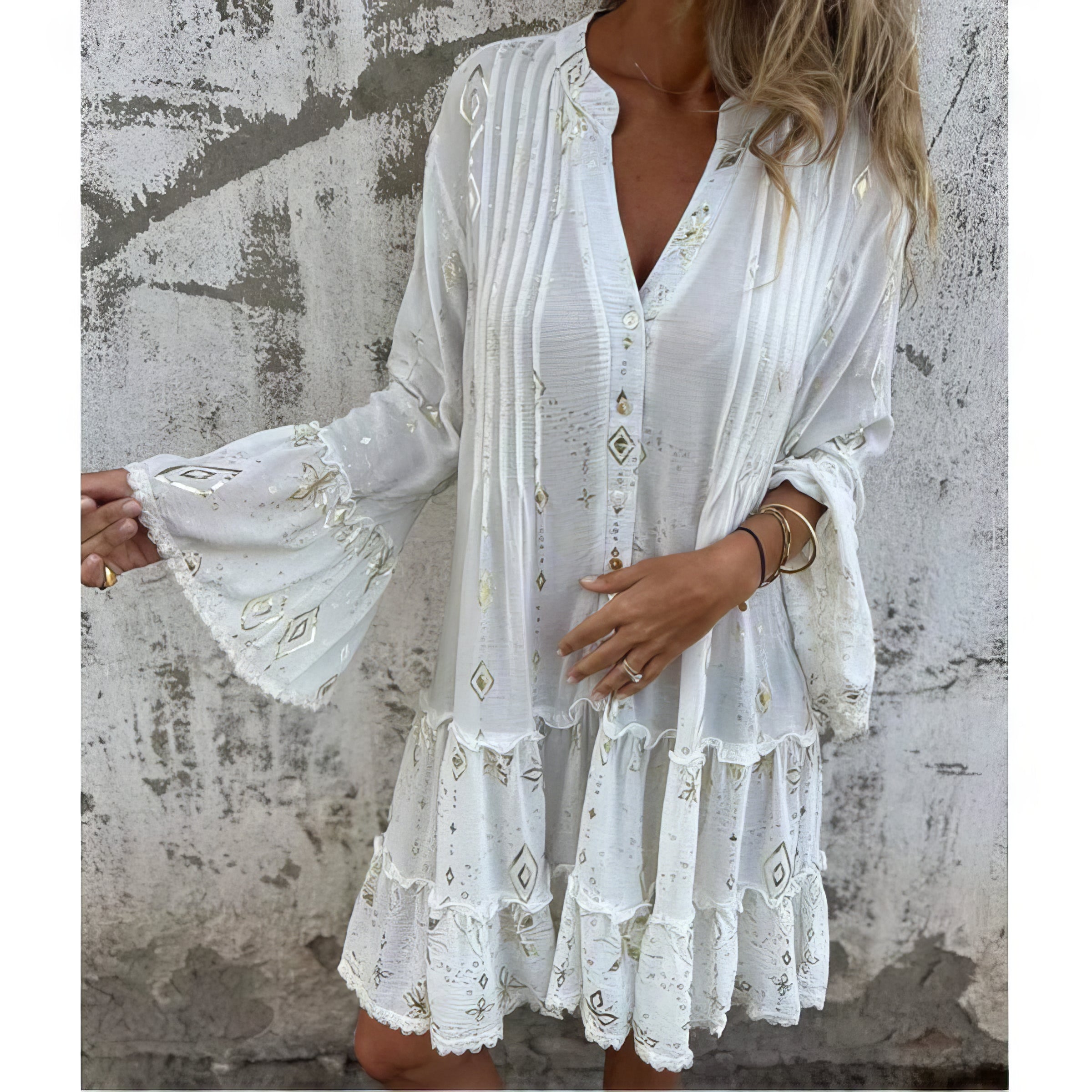 Isabel | Vestido Cómodo Con Escote En V Y Estampado