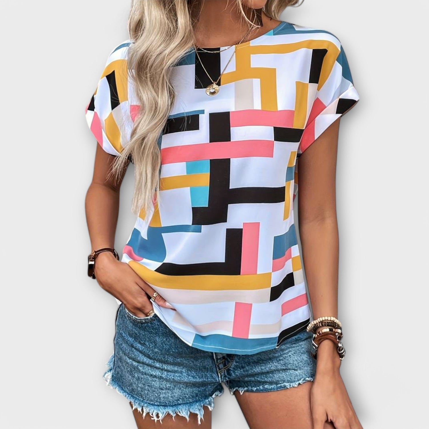 Chloe | Blusa Manga Corta Elegante