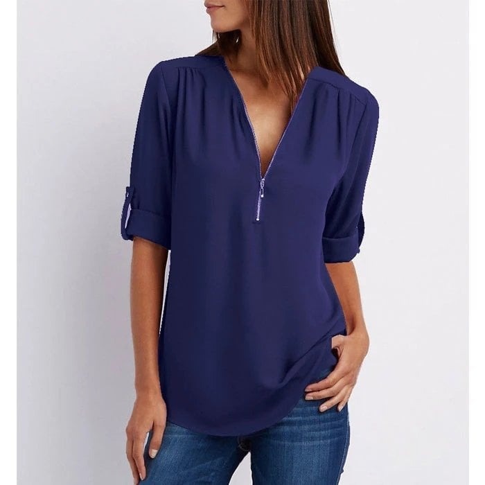 Lysandra | Top Relajado Con Diseño Moderno Y Media Cremallera Para Mujer