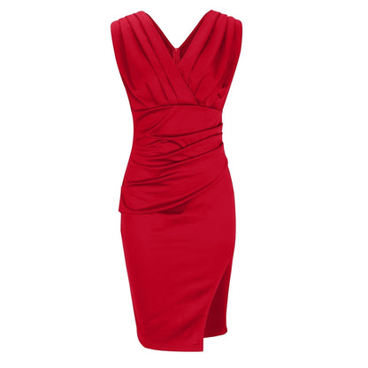 Sofia | Vestido Entallado Con Escote En V Y Aberturas