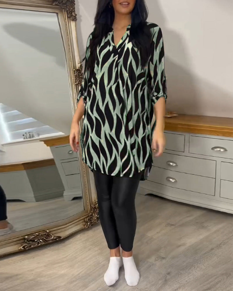 Vérania | Blusa Túnica Elegante Con Estampado Gráfico Para Mujer