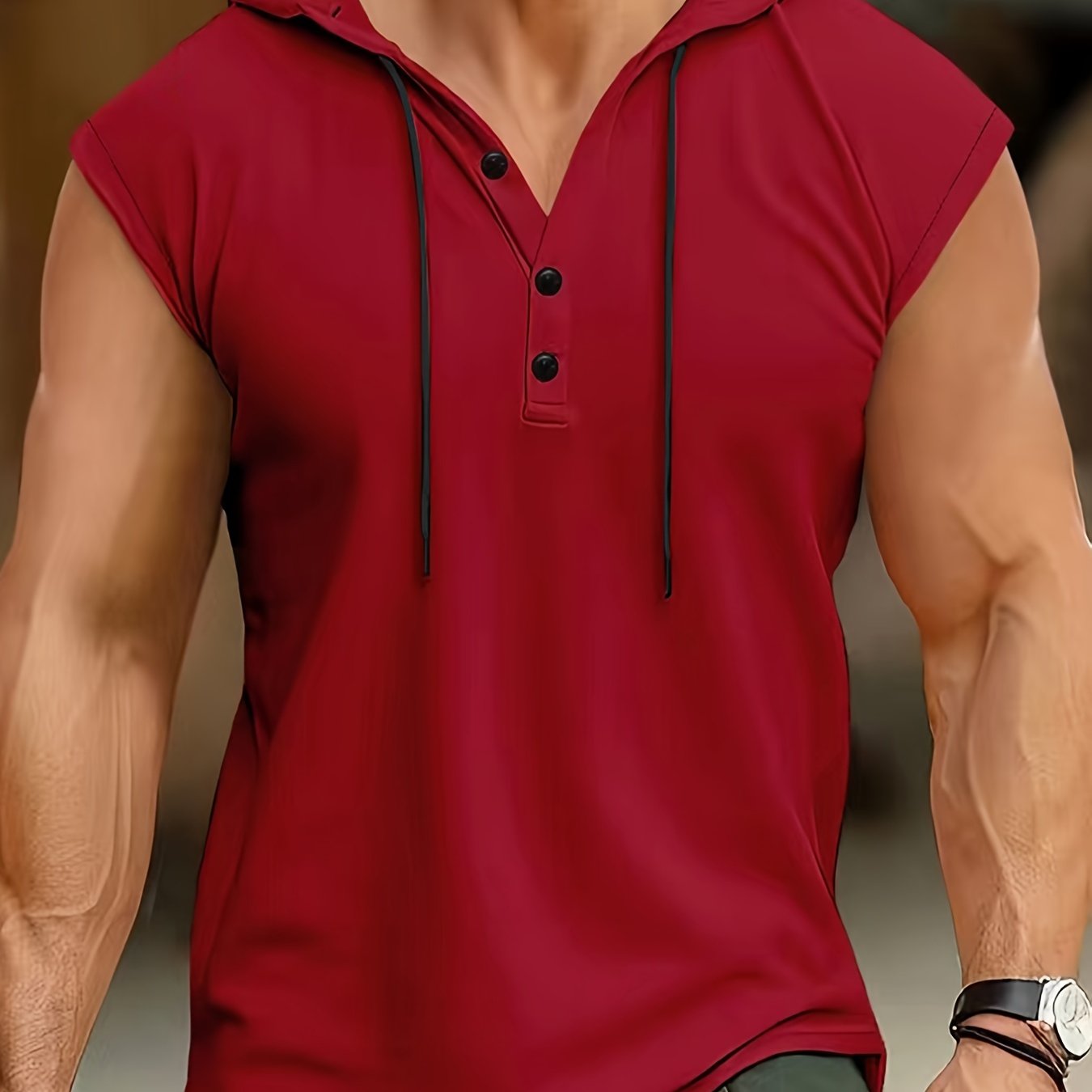 Acton | Camisa Sin Mangas Con Capucha Y Tejido Transpirable Para Hombre