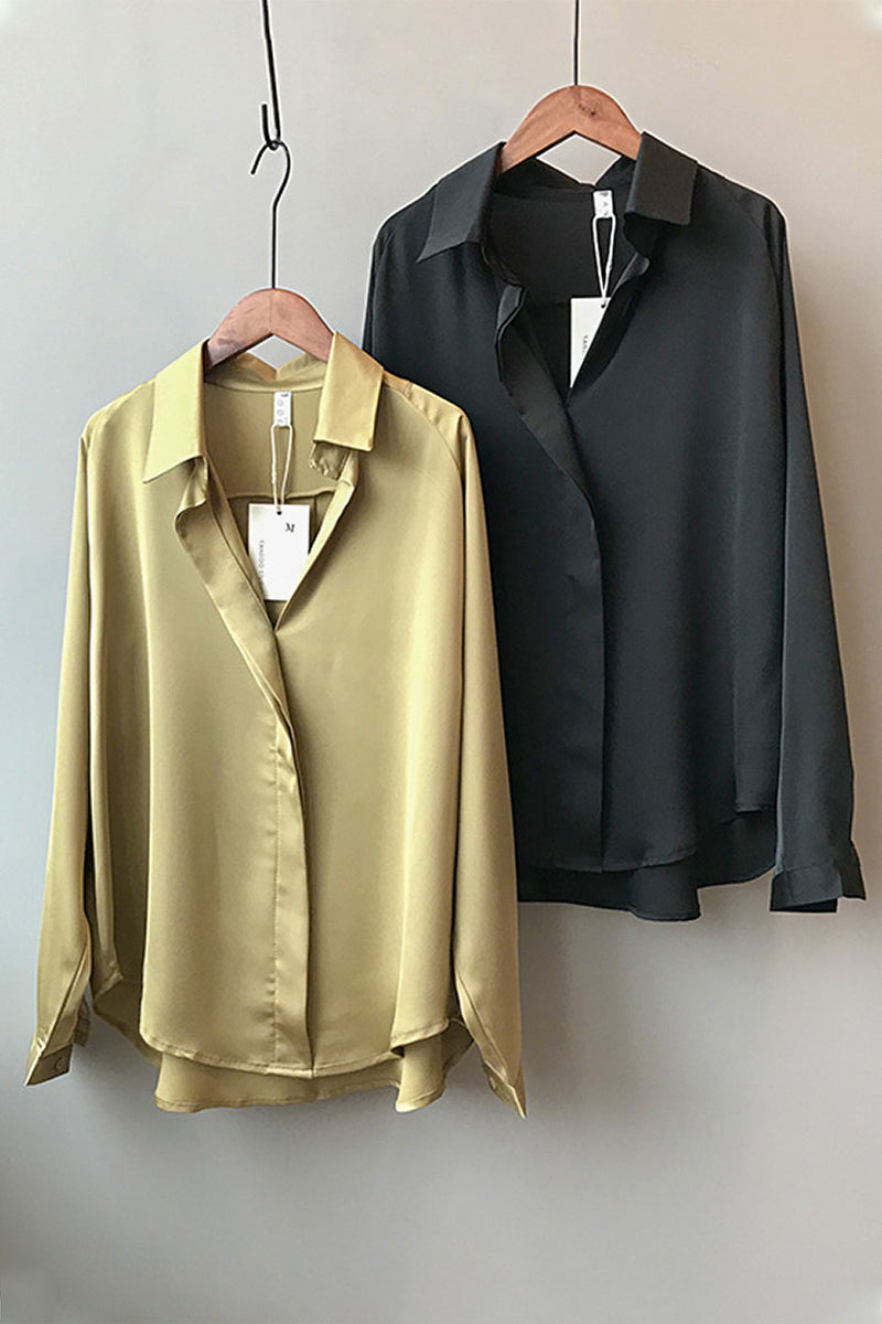 Inés | Blusa De Satén De Manga Larga