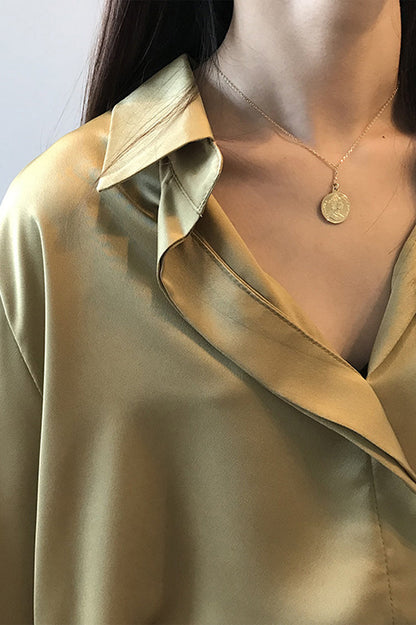 Inés | Blusa De Satén De Manga Larga
