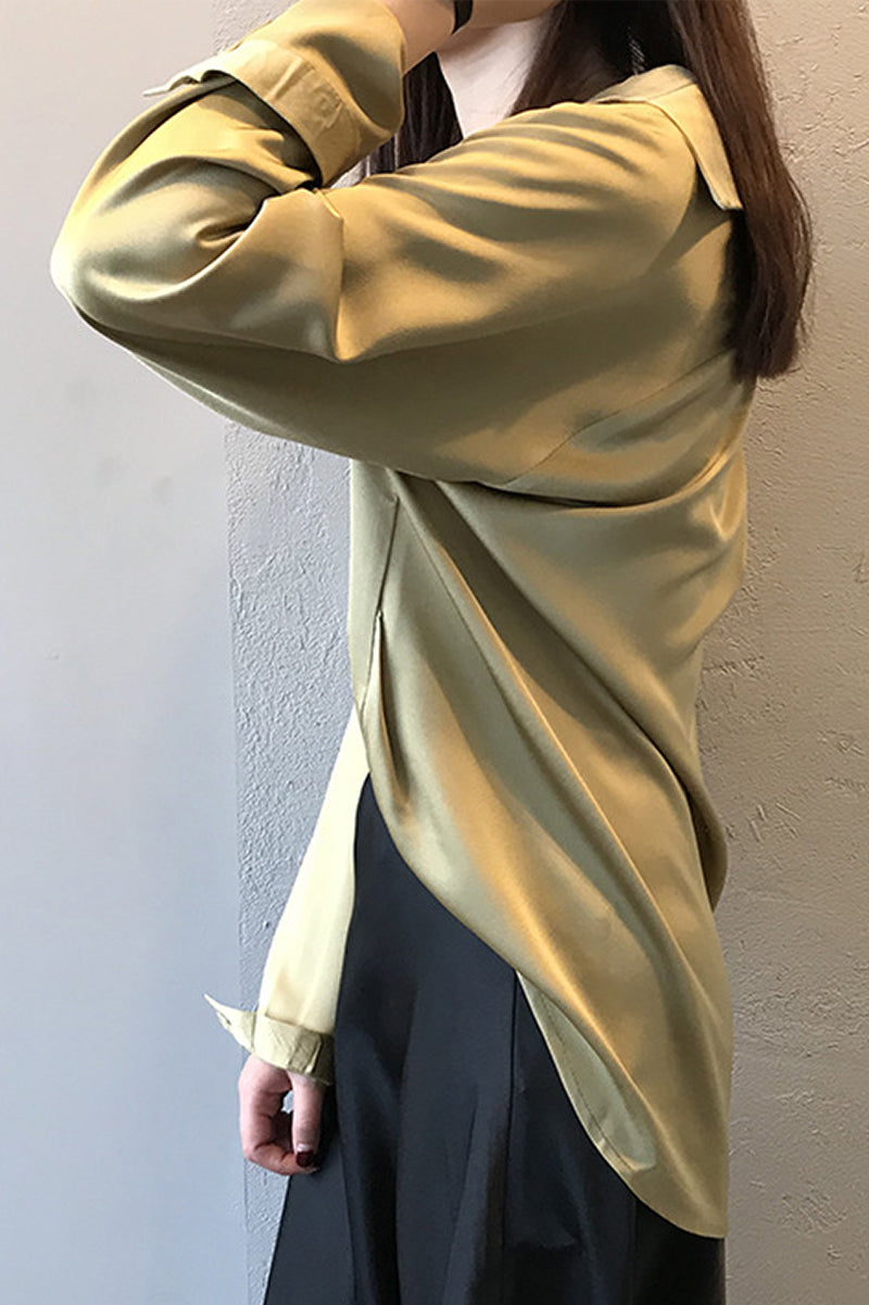 Inés | Blusa De Satén De Manga Larga