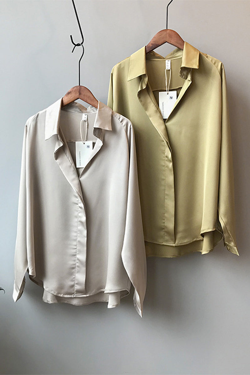 Inés | Blusa De Satén De Manga Larga