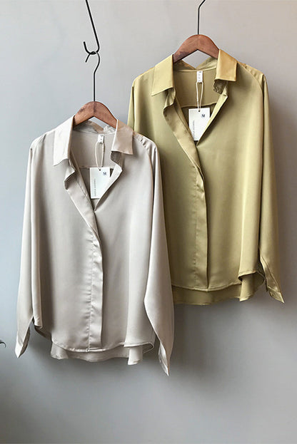 Inés | Blusa De Satén De Manga Larga