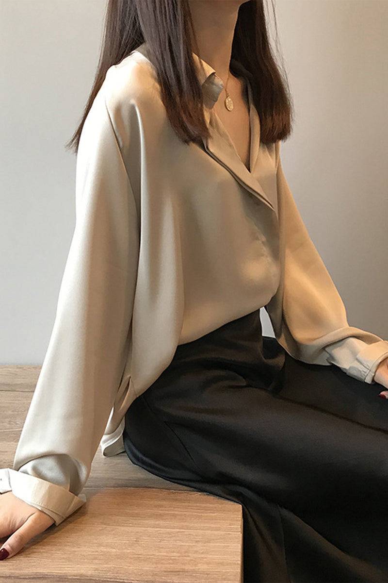 Inés | Blusa De Satén De Manga Larga