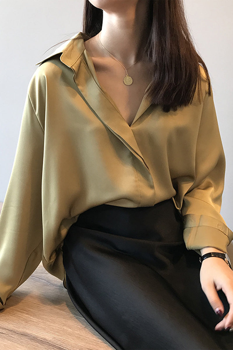 Inés | Blusa De Satén De Manga Larga
