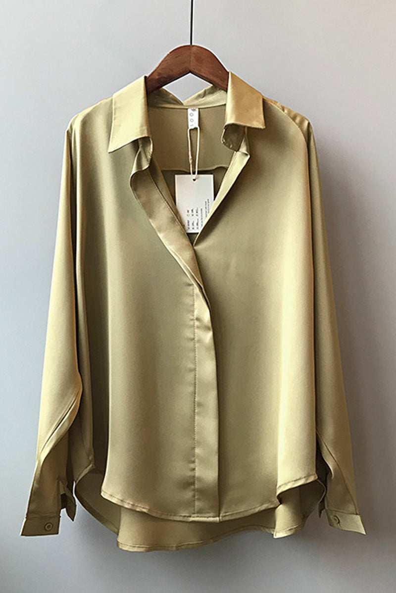 Inés | Blusa De Satén De Manga Larga