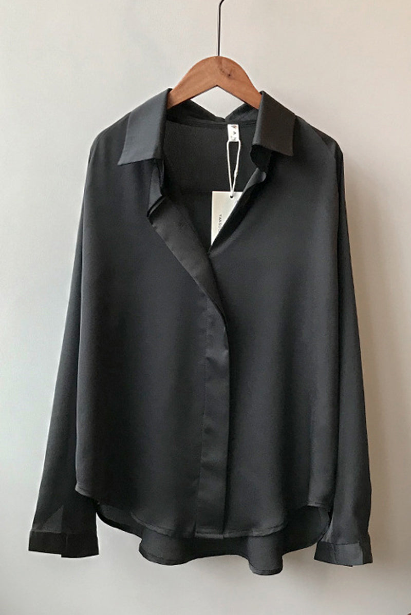 Inés | Blusa De Satén De Manga Larga
