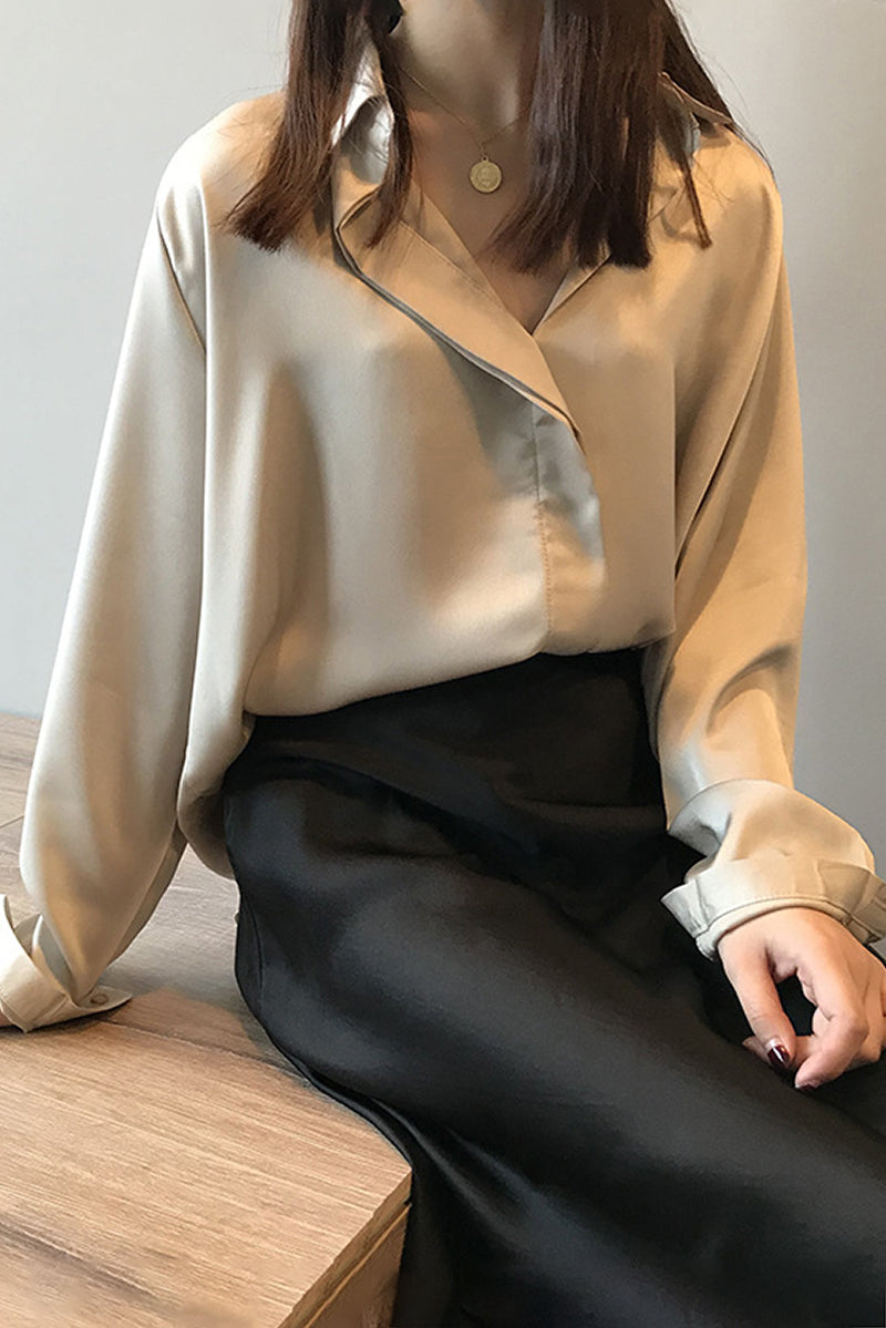 Inés | Blusa De Satén De Manga Larga