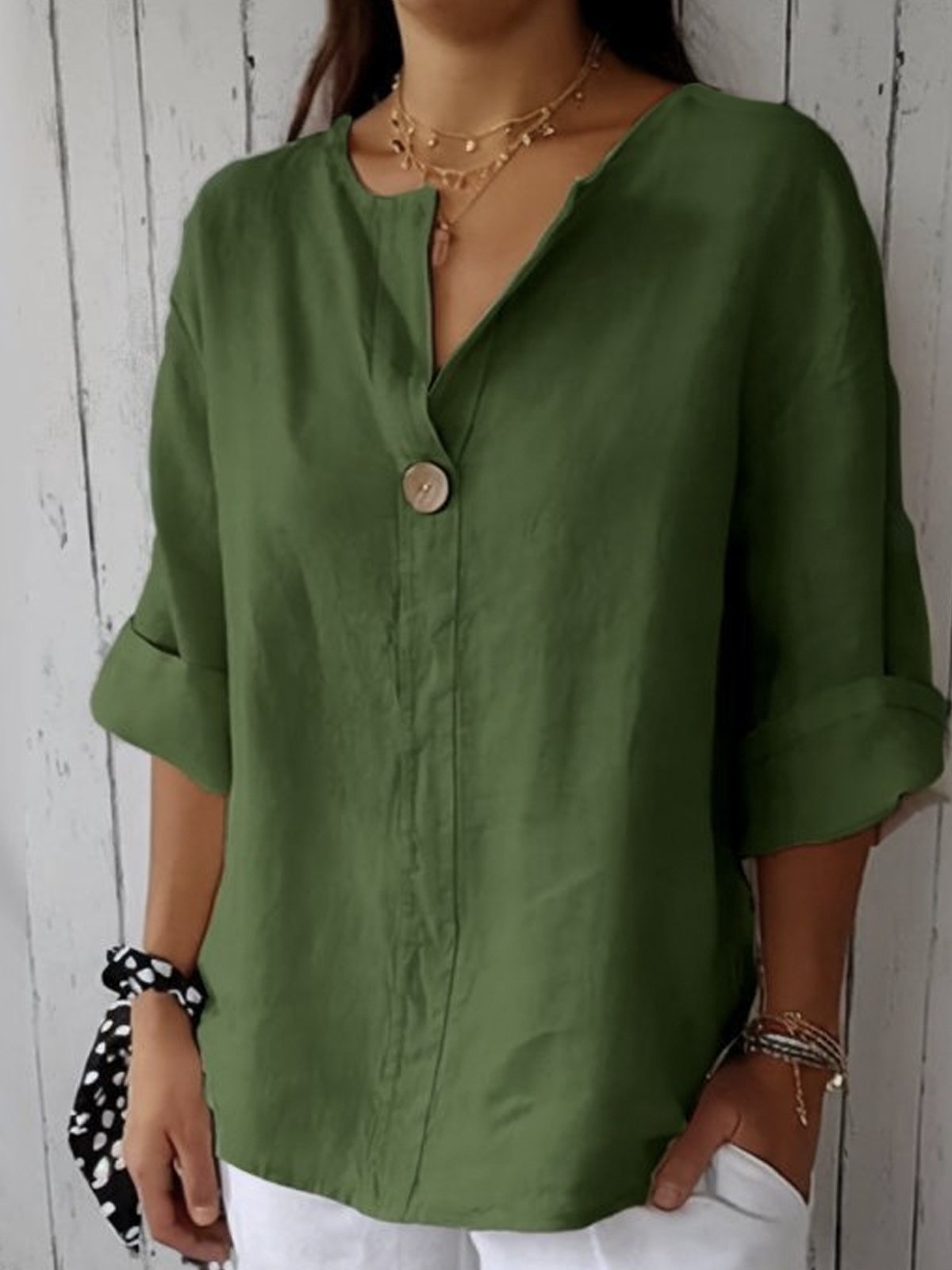 Léonie | Blusa Femenina Moderna Y Cómoda Con Cuello Asimétrico Y Diseño Relajado
