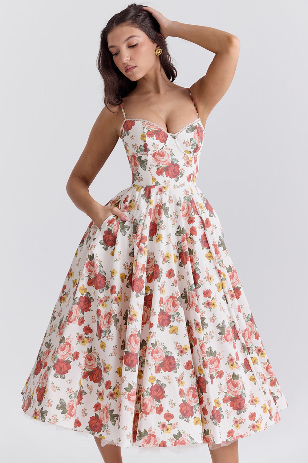 Valentina | Vestido Midi Elegante Con Forro De Tul