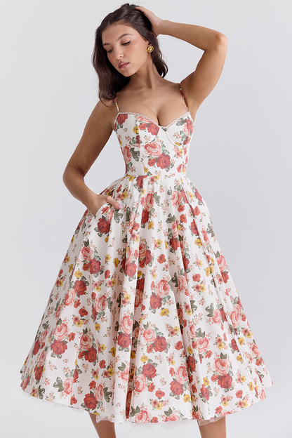 Valentina | Vestido Midi Elegante Con Forro De Tul