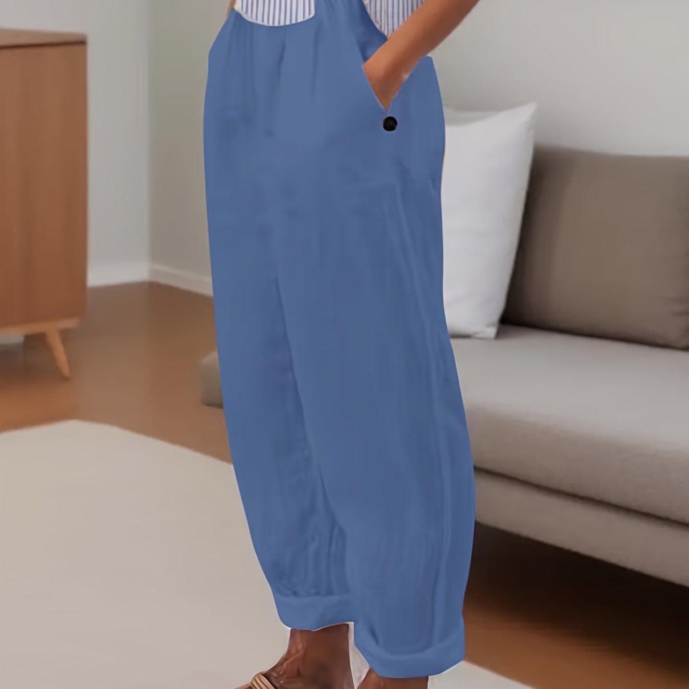 Celina | Pantalón De Lino De Talle Alto Con Corte Relajado
