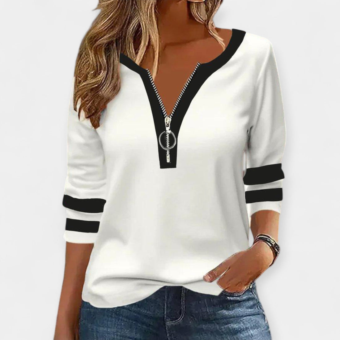 Ingrid | Blusa De Manga Larga Con Cremallera