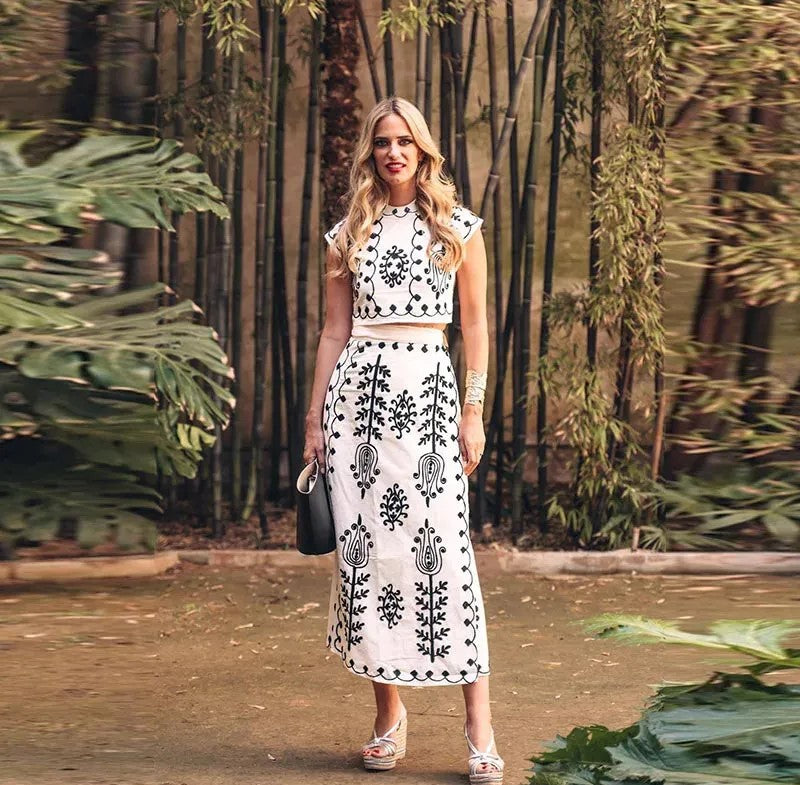 Camilla | Conjunto Estampado Top Y Falda