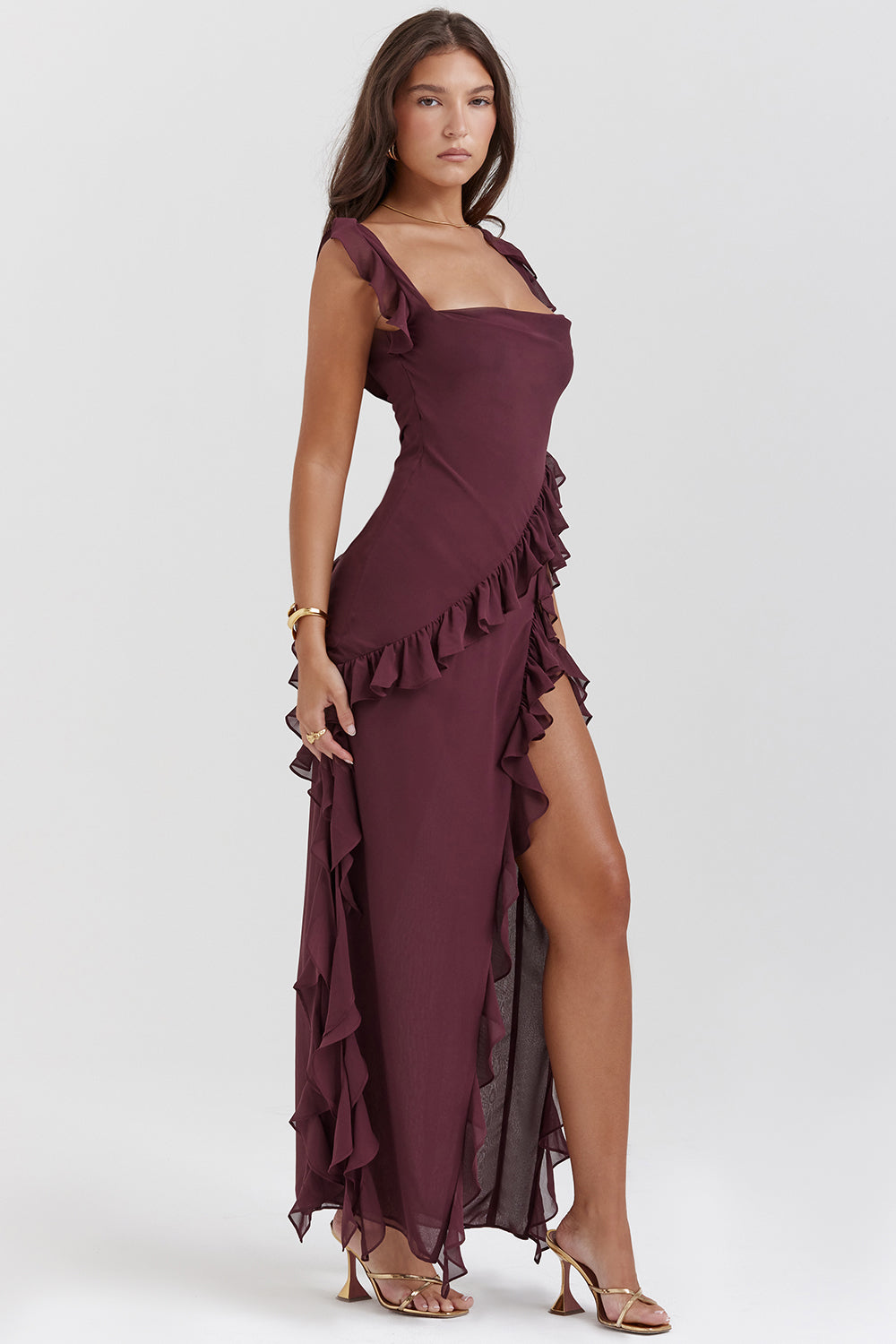 Arielle | Vestido Maxi Con Volantes Elegantes
