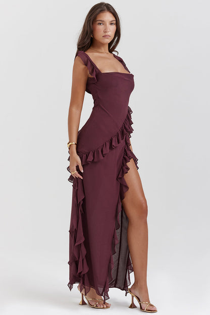 Arielle | Vestido Maxi Con Volantes Elegantes