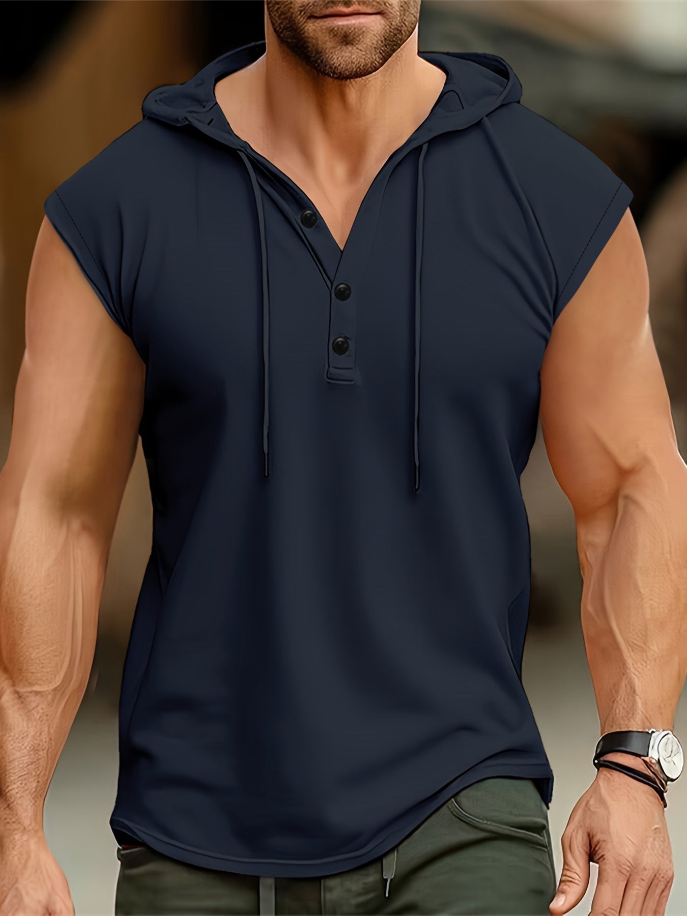 Acton | Camisa Sin Mangas Con Capucha Y Tejido Transpirable Para Hombre