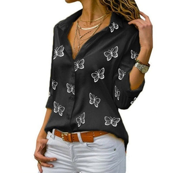 Valeria | Blusa Holgada Con Estampado De Mariposas