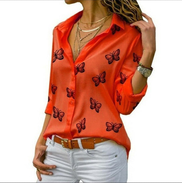 Valeria | Blusa Holgada Con Estampado De Mariposas