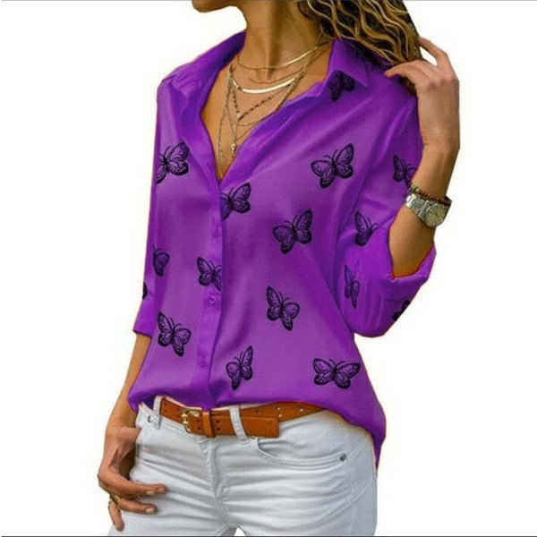 Valeria | Blusa Holgada Con Estampado De Mariposas