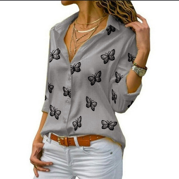 Valeria | Blusa Holgada Con Estampado De Mariposas