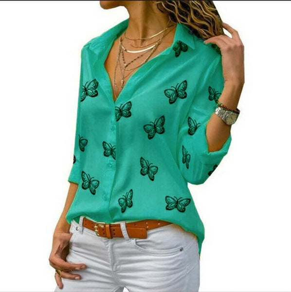 Valeria | Blusa Holgada Con Estampado De Mariposas
