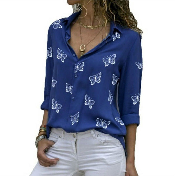 Valeria | Blusa Holgada Con Estampado De Mariposas