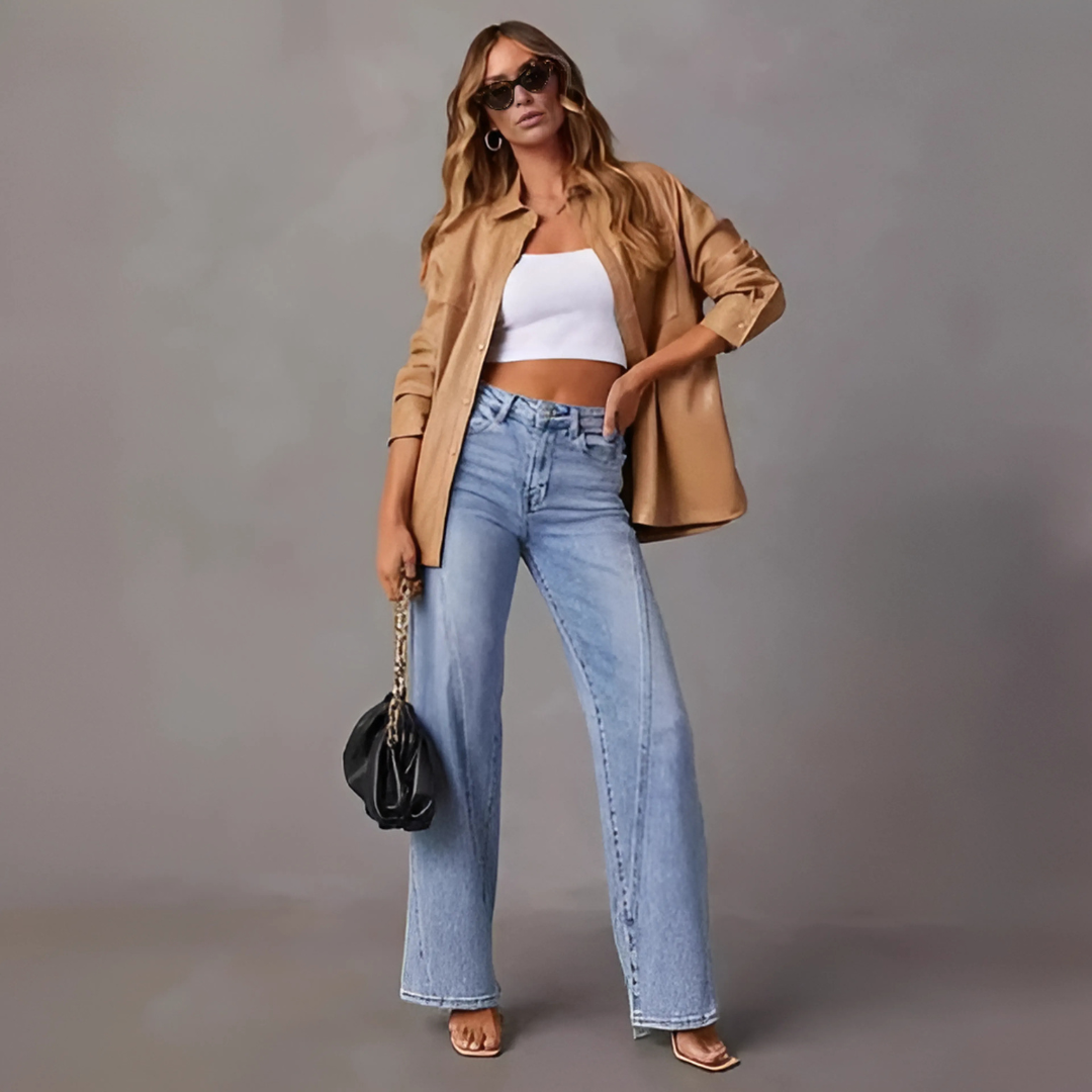 Amara | Jeans De Mujer De Tiro Alto Y Pierna Ancha