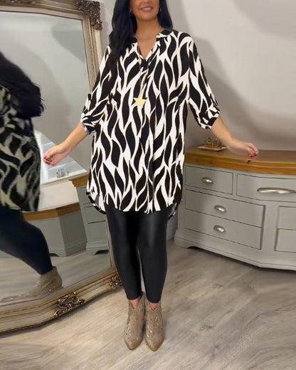 Vérania | Blusa Túnica Elegante Con Estampado Gráfico Para Mujer