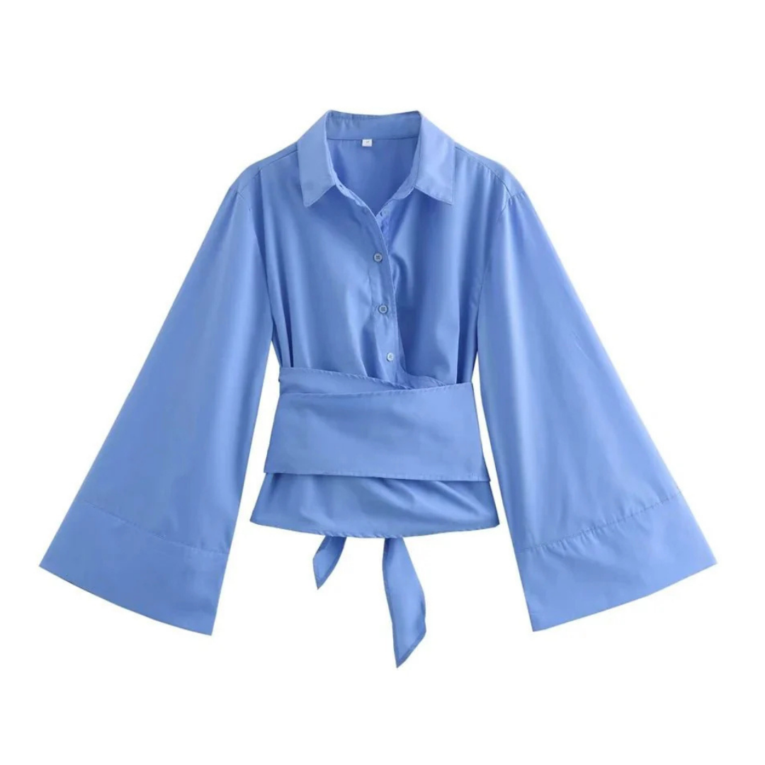 Sofía | Camisa Kimono Envolvente De Manga Larga