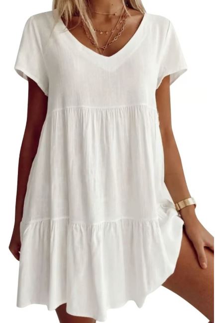 Sofía | Vestido Casual Escote En V De Manga Corta