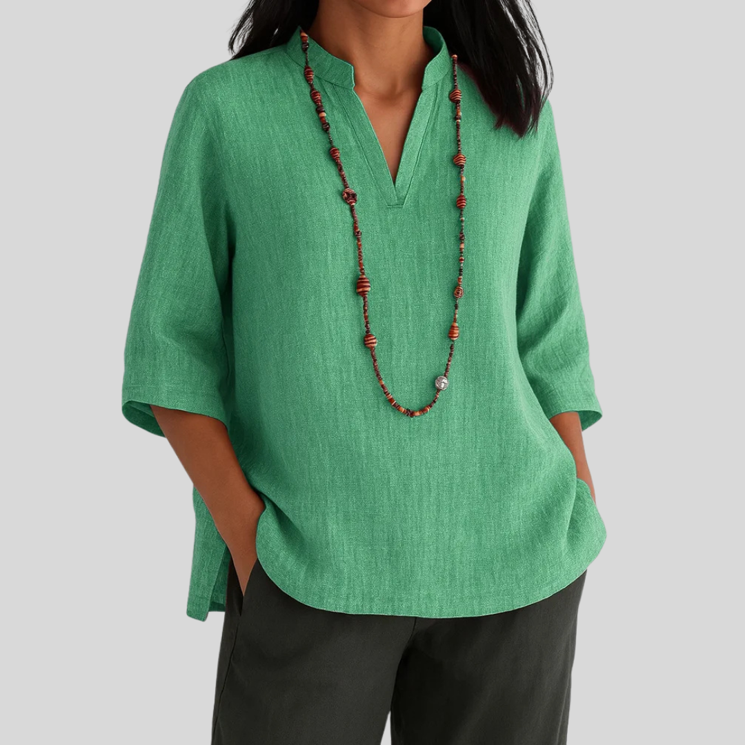 Luna | Blusa De Lino Con Elegancia Relajada