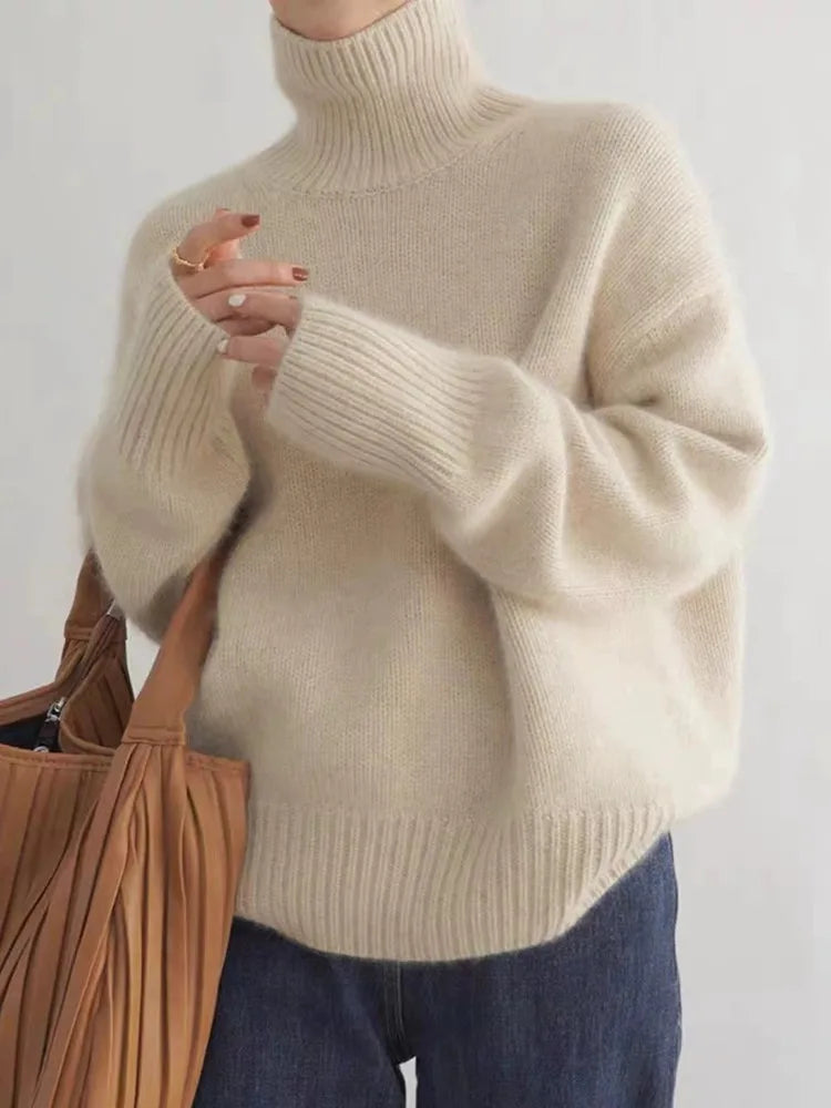 Lucía | Jersey De Cachemira Con Cuello Alto