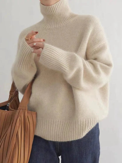 Lucía | Jersey De Cachemira Con Cuello Alto