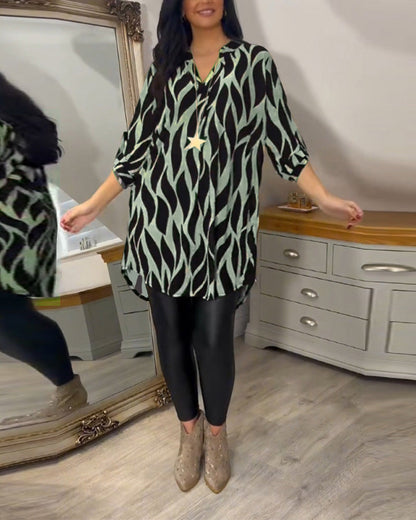 Vérania | Blusa Túnica Elegante Con Estampado Gráfico Para Mujer