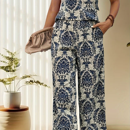 Aithne | Conjunto Casual De Camiseta Y Pantalón Con Estampado Retro