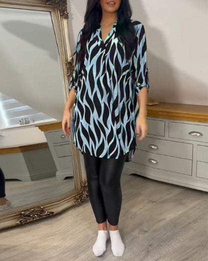 Vérania | Blusa Túnica Elegante Con Estampado Gráfico Para Mujer