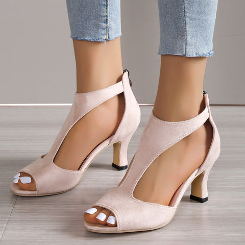 Kailyn | Zapatillas De Tacón Elegantes De Piel Para Mujer