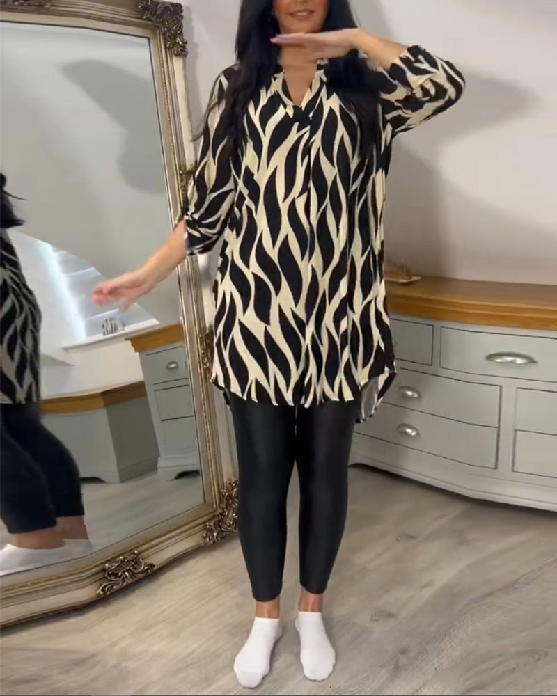 Vérania | Blusa Túnica Elegante Con Estampado Gráfico Para Mujer