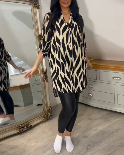 Vérania | Blusa Túnica Elegante Con Estampado Gráfico Para Mujer