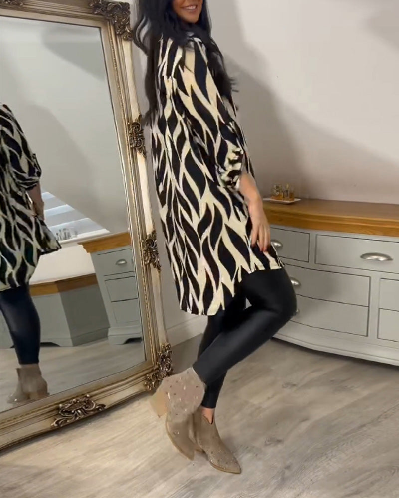 Vérania | Blusa Túnica Elegante Con Estampado Gráfico Para Mujer