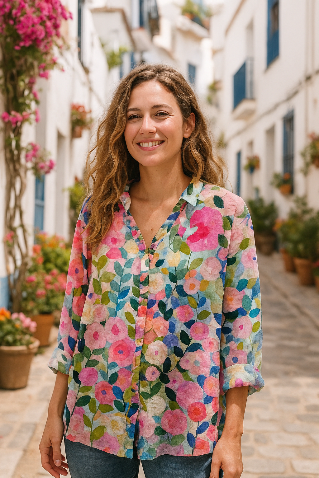 Pandora | Blusa Floral Con Volantes