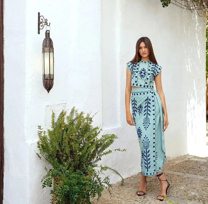Camilla | Conjunto Estampado Top Y Falda
