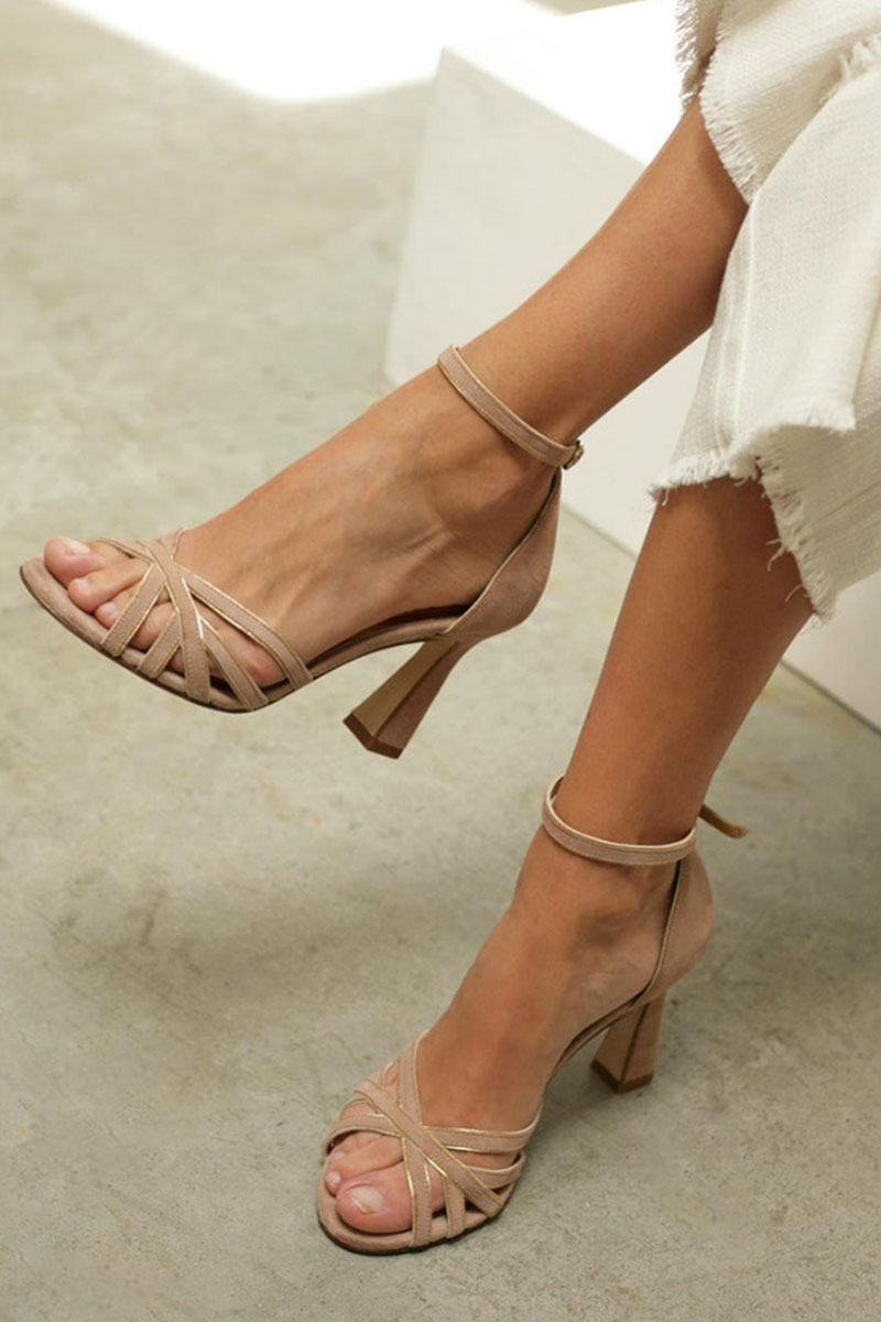 Elviera | Sandalias Peep-Toe Patchwork Con Estilo