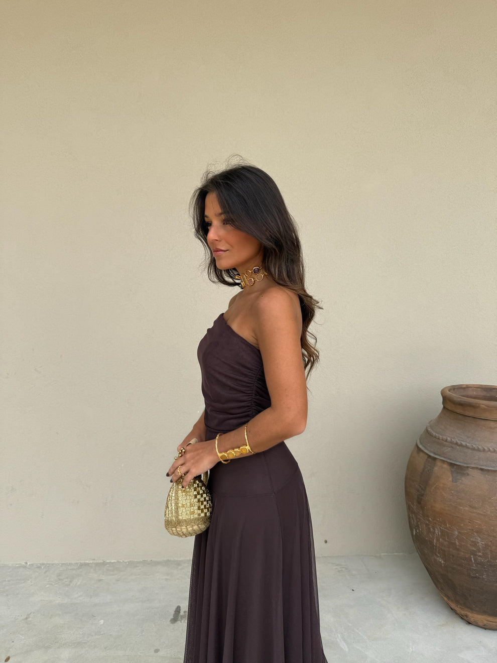 Hera | Vestido Asimétrico De Gasa Elegante